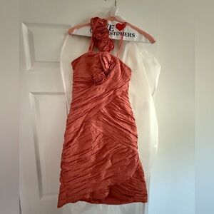 Vintage 1990s Y2K BCBG ruched one shoulder cocktail dress